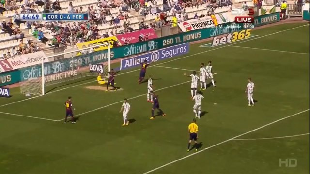 Gerard Pique Goal Cordoba 0 - 5 Barcelona 02/05/2015 - La Liga
