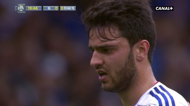 le joli but sur coup franc de Clément Grenier lors de Lyon - Evian TG