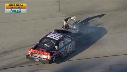 Hard crash from the ARCA race at Talladega today leaves one man in hospital