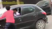 boy teasing people and gets hit by a car!