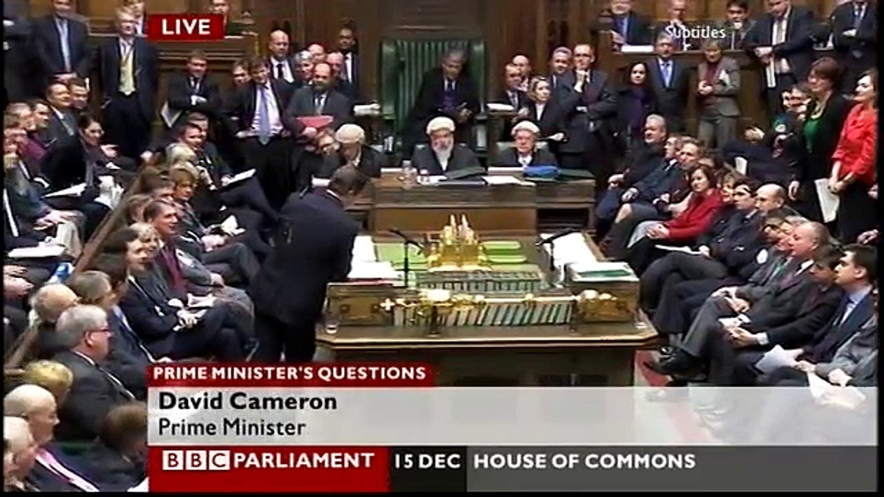 David Cameron calls Ed Miliband "Basil Brush" (Prime Minister's Questions, 15.12.10)