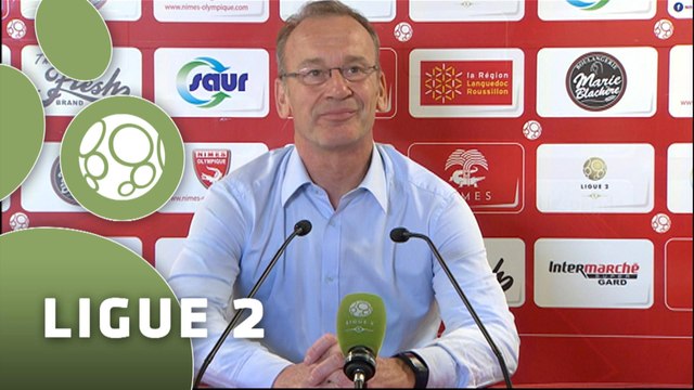 Conférence de presse Nîmes Olympique - ESTAC Troyes (1-2) : José PASQUALETTI (NIMES) - Jean-Marc FURLAN (ESTAC) - 2014/2015