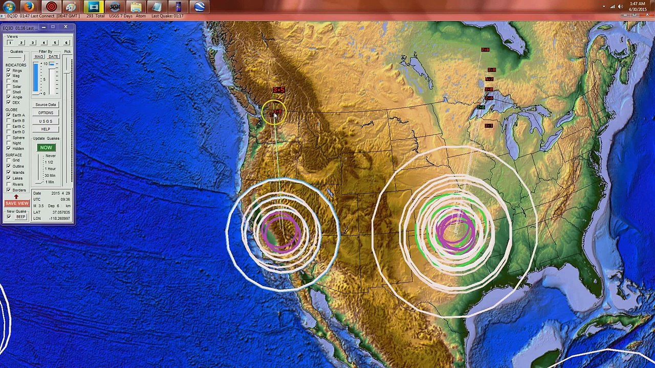 5012015 -- Volcano Erupts OFF WEST COAST of Oregon + Nearby Volcanic plumes show on Satellite!