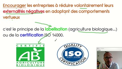 Politiques de lutte contre la pollution. Notion d'économie