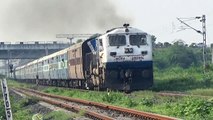 4000 HP : SMOKING EMD : RETROFITTED EMD GT46PAC With Haridwar-Ahmedabad Mail : Indian Railways