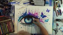 How to paint a colorful Eye with Butterflies -Speedpainting-