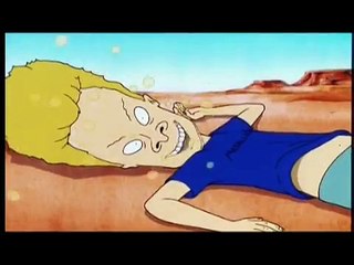 Beavis and Butthead freakin' out in desert
