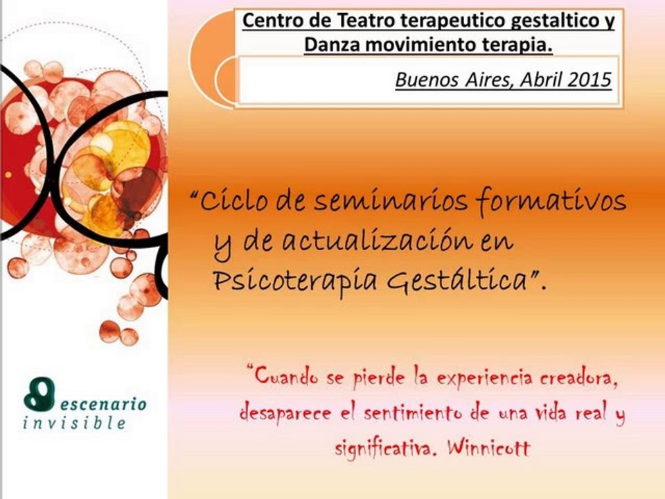 Imagenes del Ciclo de seminarios formativos y de actualizacion en Psicoterapia Gestaltica