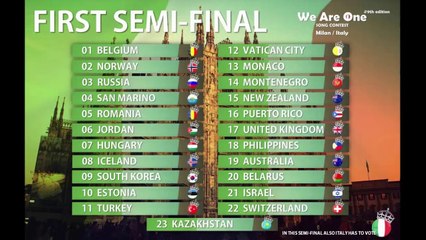 WAO Song Contest / 9th edition / Milan, Italy / First semi-final