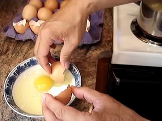 Making instant ramen egg drop soup