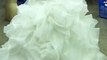 Beaded Lace Applique Sweetheart ruffled organza custom gown