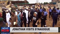 Nigerian President visits Synagogue church collapsed building