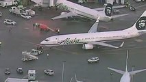 !!VIDEO:ALASKAN AIRLINES PLANES COLLIDE WHILE TAXING!!