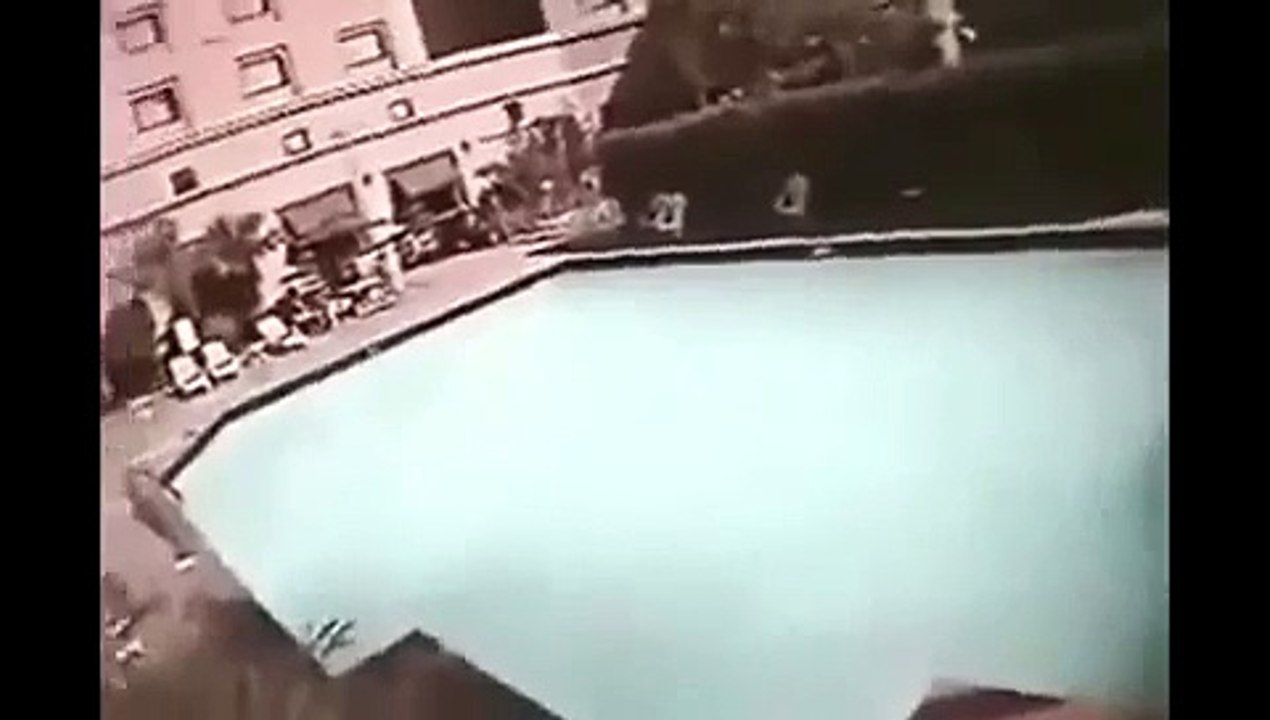 Nepal earth quick swimming pool CCTV EXCLUSIVE Footage