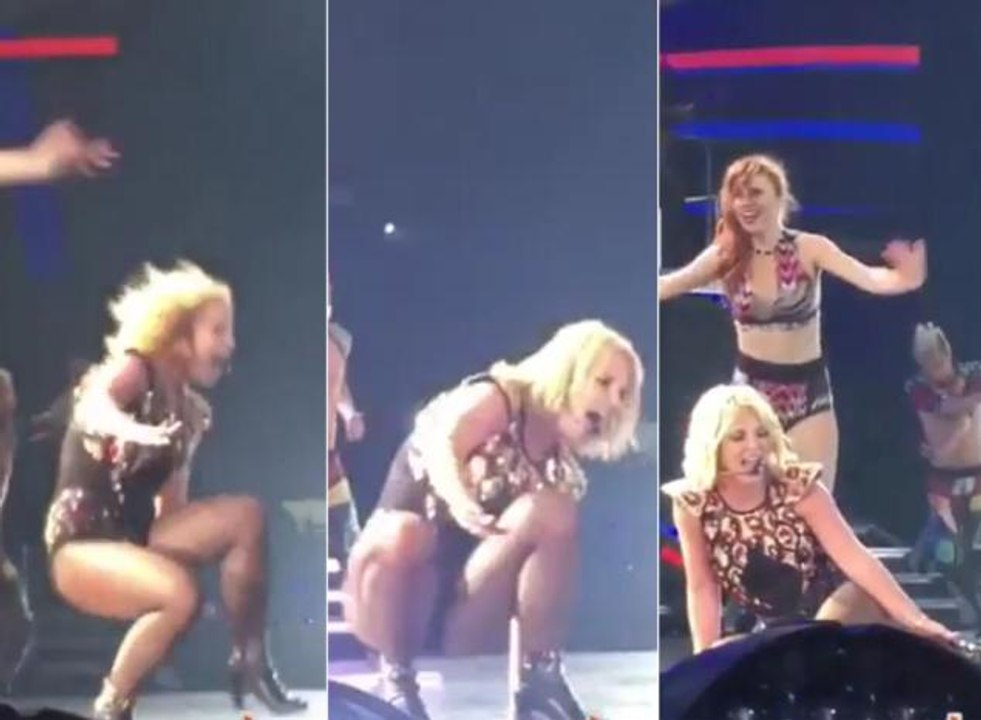Britney sprains ankle during concert