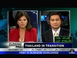 PM Abhisit gave an interview to CNBC after ringing NYSE closing bell.