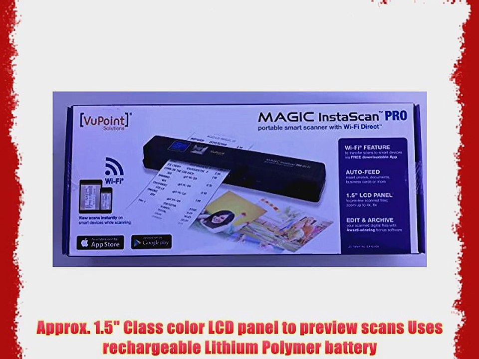 Vupoint Magic InstaScan PRO WIFI Auto Sheet Feed Portable smart scanner (PDSWF-ST48PU-VP) Wireless