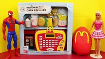 McDonalds Toy CASH REGISTER & GIANT Play Doh Surprise Egg Happy Meal Toys for Spiderman & Barbie