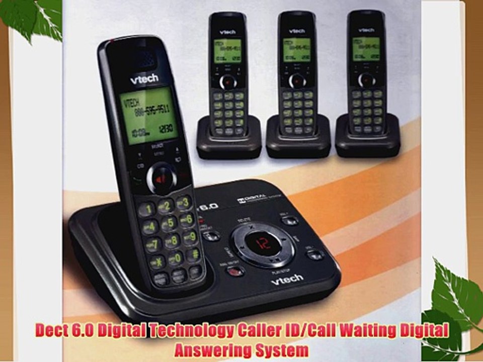 Vtech DECT 6.0 Black/Graphite Expandable 4-Handset Cordless Phone System with Digital Answering
