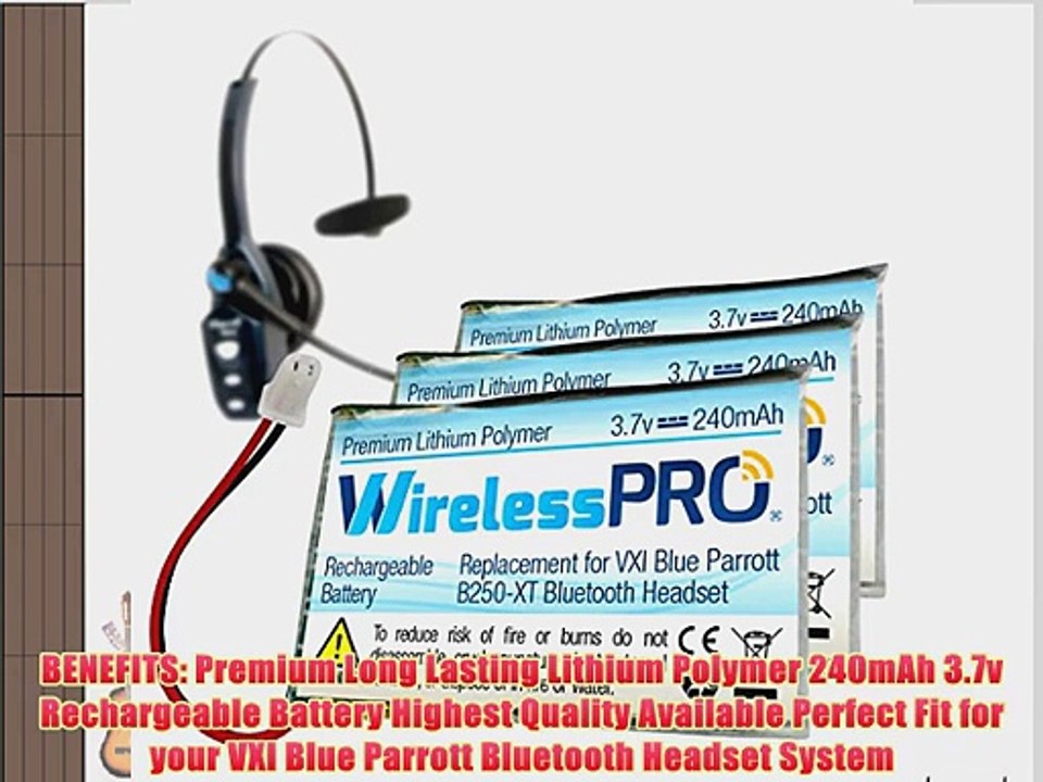 Wireless Pro? Premium Replacement Rechargeable Battery for VXI Blue Parrott B250-XT B250-XT
