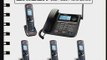 Uniden DECT 6.0 Two-Line Corded Cordless Phonewith Digital Answering System 4 Handsets