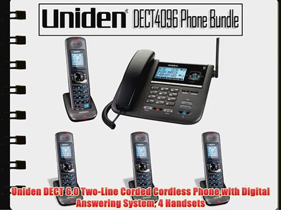 Uniden DECT 6.0 TwoLine Corded Cordless Phonewith Digital Answering