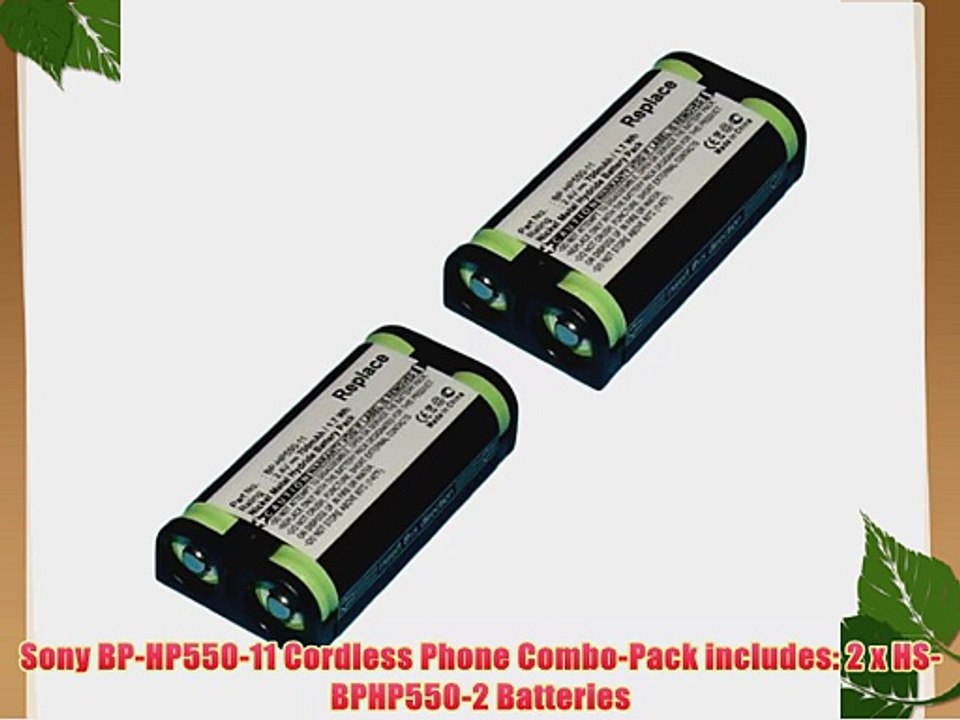 Sony BP-HP550-11 Cordless Phone Combo-Pack includes: 2 x HS-BPHP550-2 Batteries