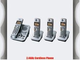 Panasonic KX-TG3034SK Silver Telephone 2.4GHz Digital Cordless Answering System with 4 Handsets
