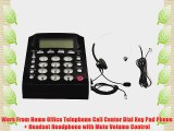 Work From Home Office Telephone Call Center Dial Key Pad Phone   Headset Headphone with Mute