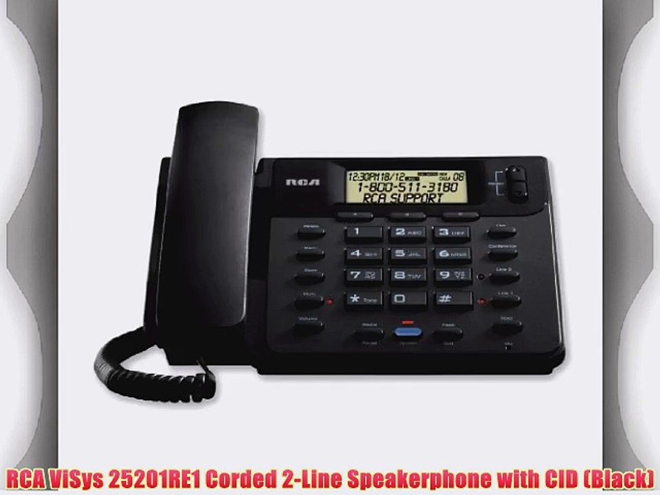 RCA ViSys 25201RE1 Corded 2-Line Speakerphone with CID (Black)