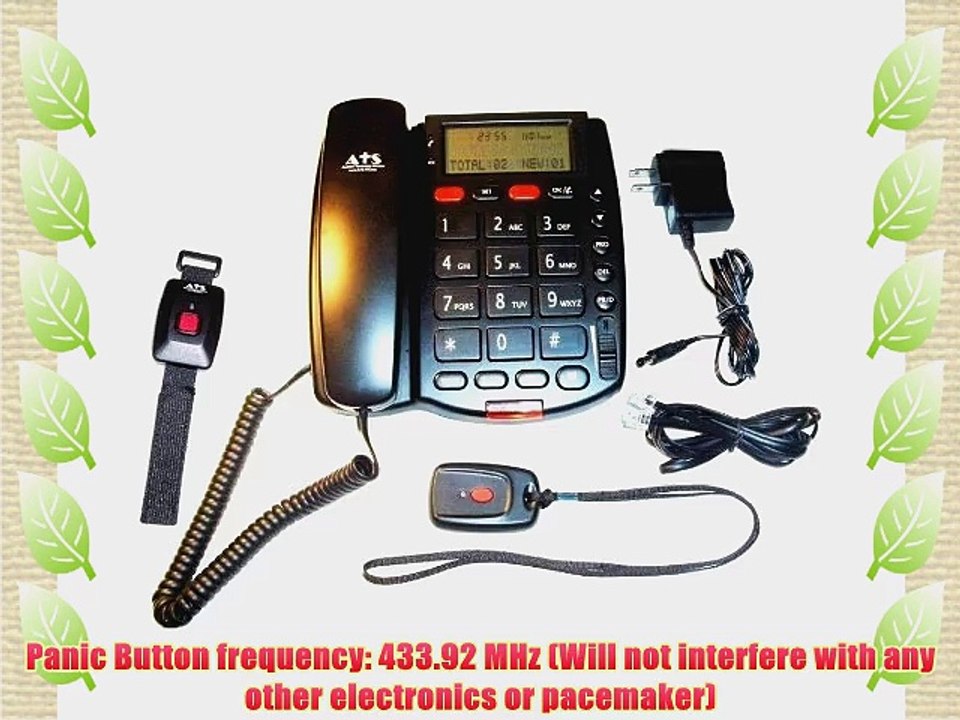 'Personal Assistance Voice Dialer II (PAVDII) with Necklace and Wrist Panic Button - No Monthly
