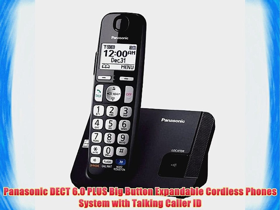Panasonic DECT 6.0 PLUS Big Button Expandable Cordless Phones System with Talking Caller ID