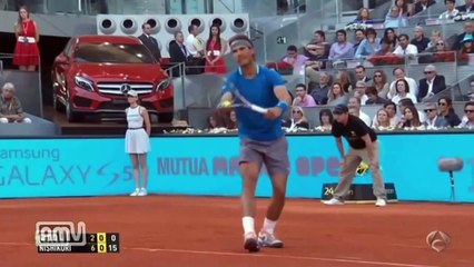 Download Video: Warm up Final match Madrid Open 2014   Rafael Nadal vs Kei Nishikori upscale to 720p