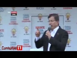 TRT Davutoğlu'nun konuşmasını yarıda kesti