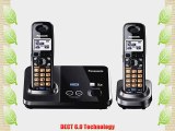 Panasonic KX-TG9322T 2-Line DECT 6.0 Cordless Phone Metallic Black 2 Handsets