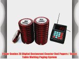 Pager Genius 20 Digital Restaurant Coaster Red Pagers / Guest Table Waiting Paging System