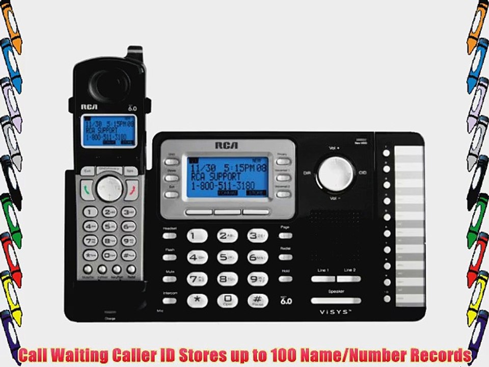 RCA ViSYS RCA-25212 Dect_6.0 1-Handset 2-Line Landline Telephone