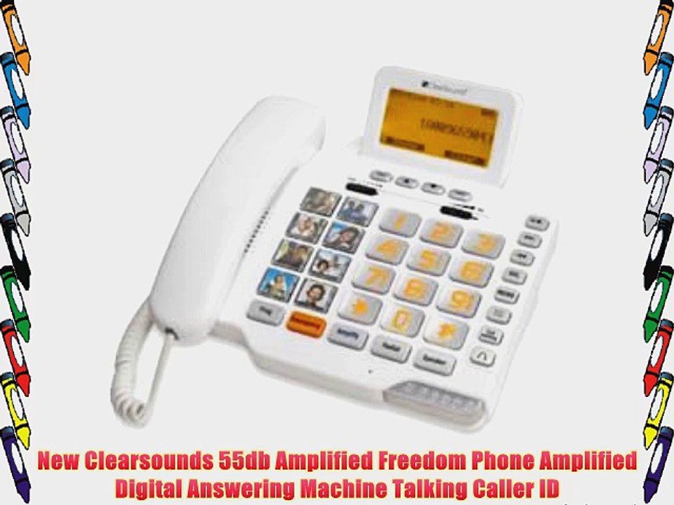 New Clearsounds 55db Amplified Freedom Phone Amplified Digital Answering Machine Talking Caller
