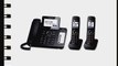 Panasonic KX-TG6672B DECT 6.0 Corded/Cordless Phone with Digital Answering System Black 2 Handsets
