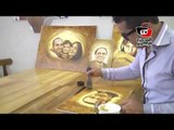 فنان لبناني يرسم لوحاته بالقهوة