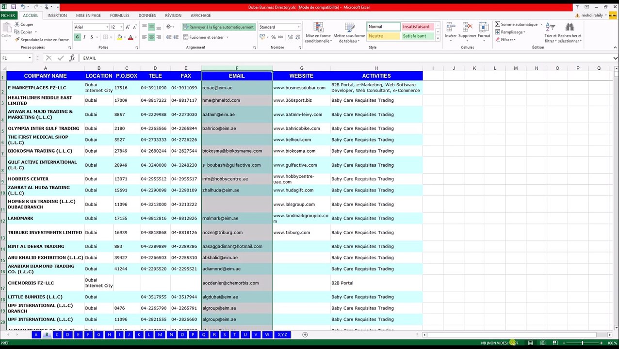 Fresh Business Emailing Database for EAU