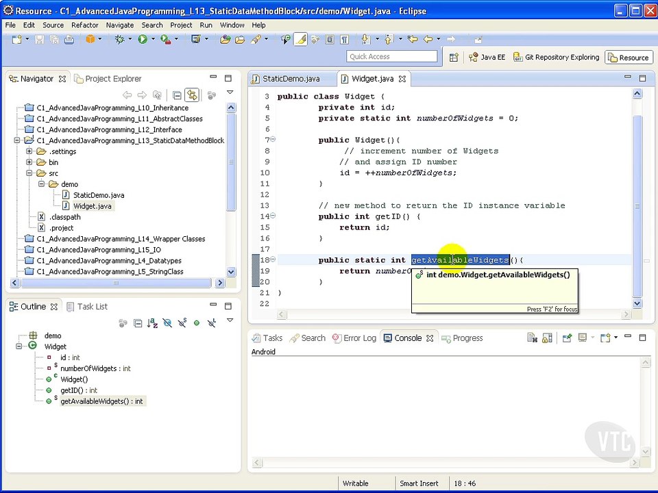 12 Java - Static Data Methods Blocks