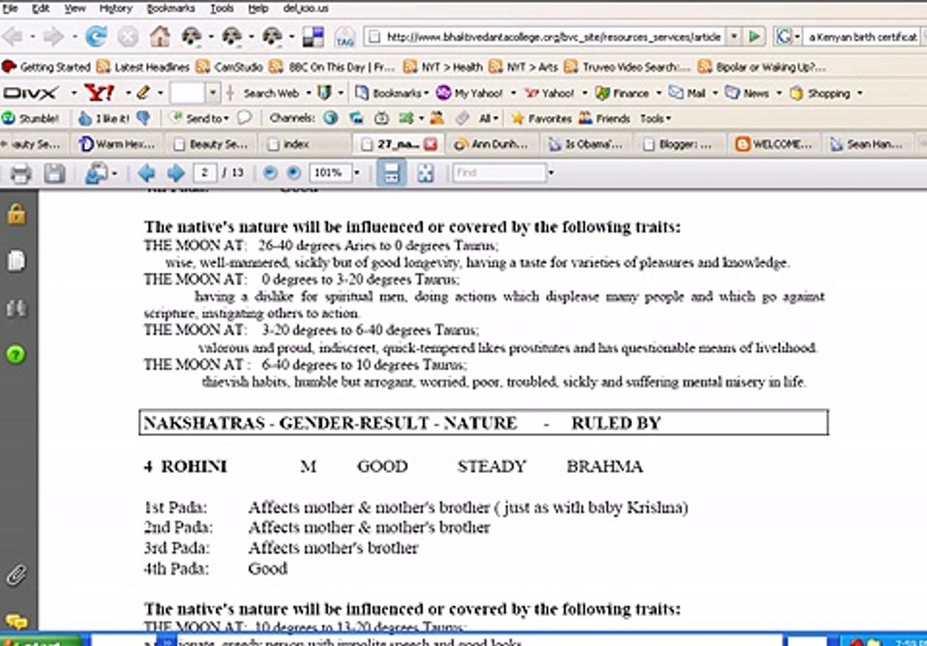 Astrology of Obama's birth in Kenya? Can it be?