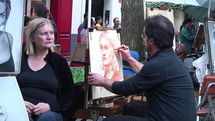 A pastel portrait Tutorial from the 'Place du Tertre' in Paris