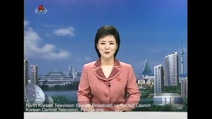 North Korean TV special news bulletin on rocket launch