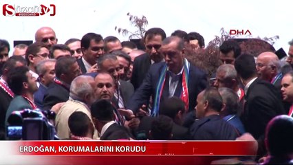Bu kez tersi oldu! Erdoğan, korumaları korudu