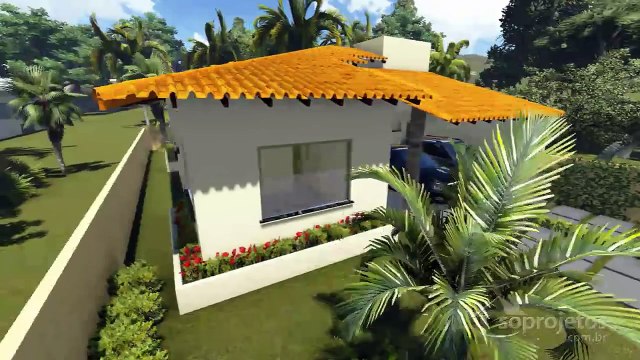 Plantas de casas - Térrea com 3 quartos e varanda gourmet - Cód. 104 - Soprojetos.com.br