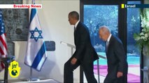 Obama in Israel: Shimon Peres receives Barack Obama at the Israeli Presidential Palace