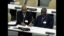 Goodluck Jonathan addressing the United Nations General Assembly