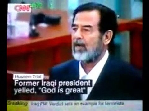 Moment Saddam Hussein is sentenced to death